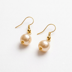 Kids Golden Beaded Necklace Set with Pearl Earrings | Traditional Jewellery Set for Girls