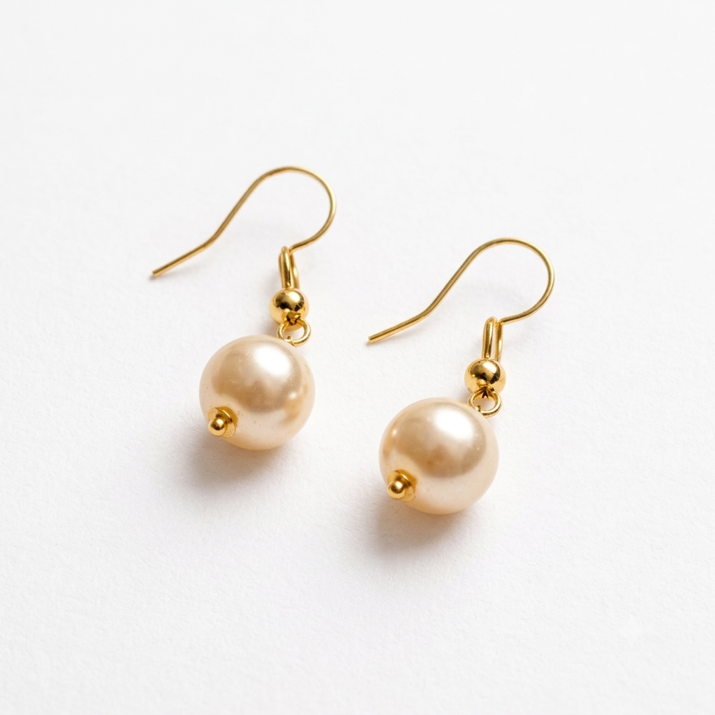Kids Golden Beaded Necklace Set with Pearl Earrings | Traditional Jewellery Set for Girls